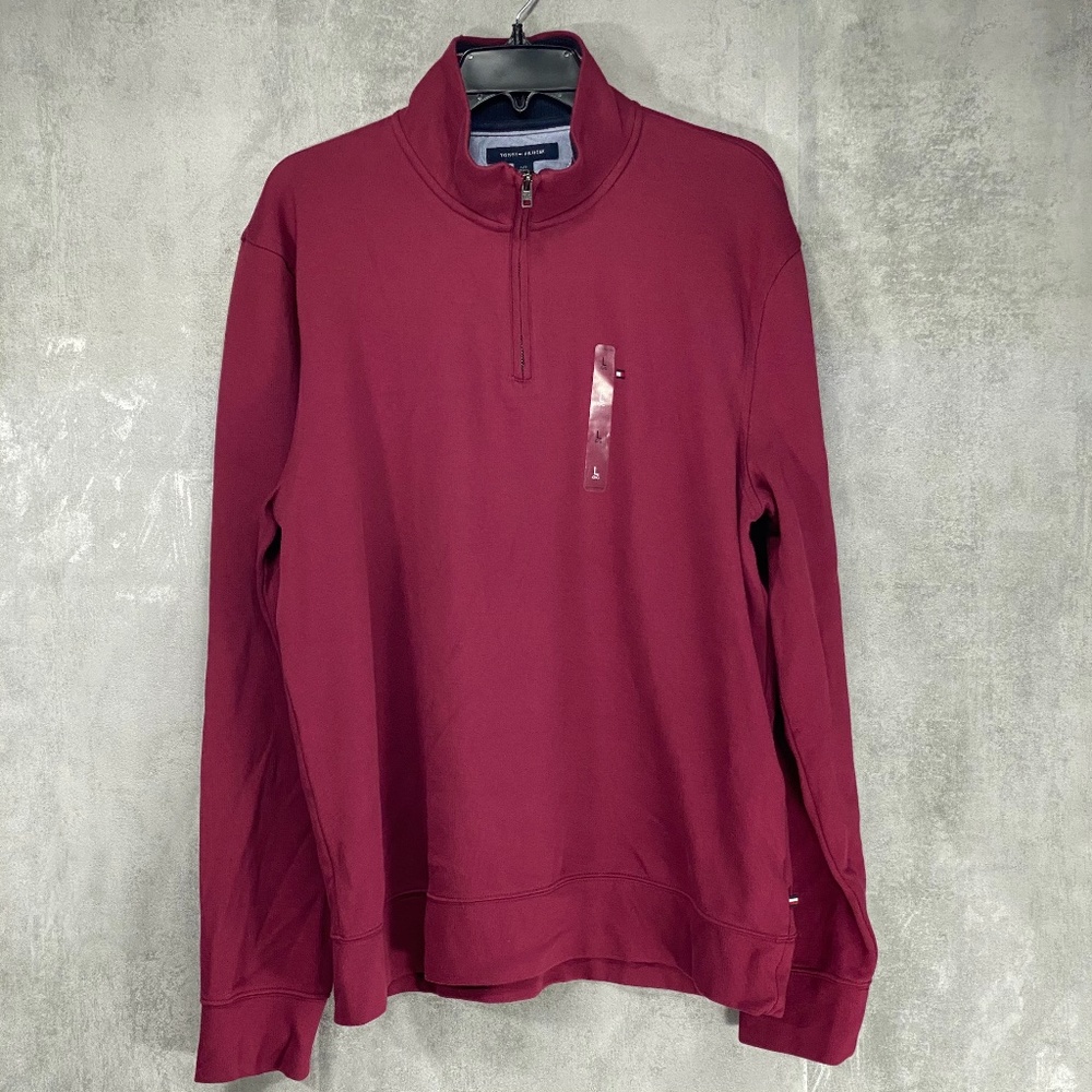 Tommy Hilfiger Red Quarter Zip Longsleeve Knit Swe